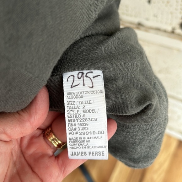 James Perse gray open front cardigan sweatshirt pockets roll sleeves heavy - Picture 13 of 16